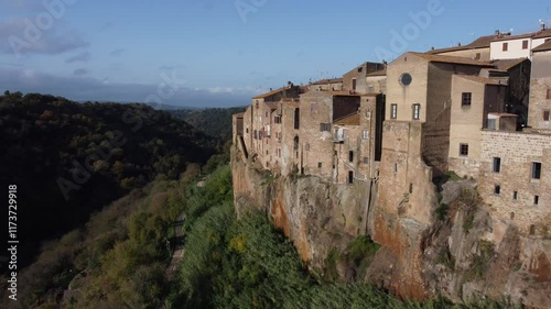Pitigliano Surrounded by Lush Green Hills and Valleys