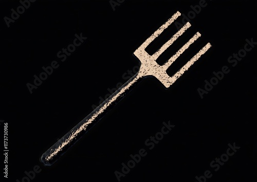 Gold dusted black fork on black. photo