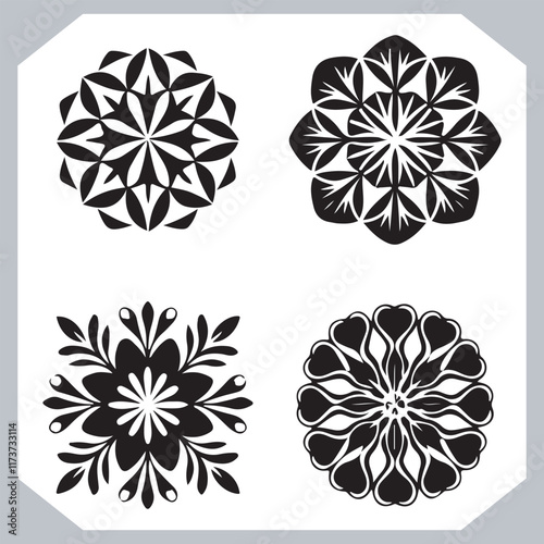 Unique Mandala Logotypes Clean and Simple Vector Graphics