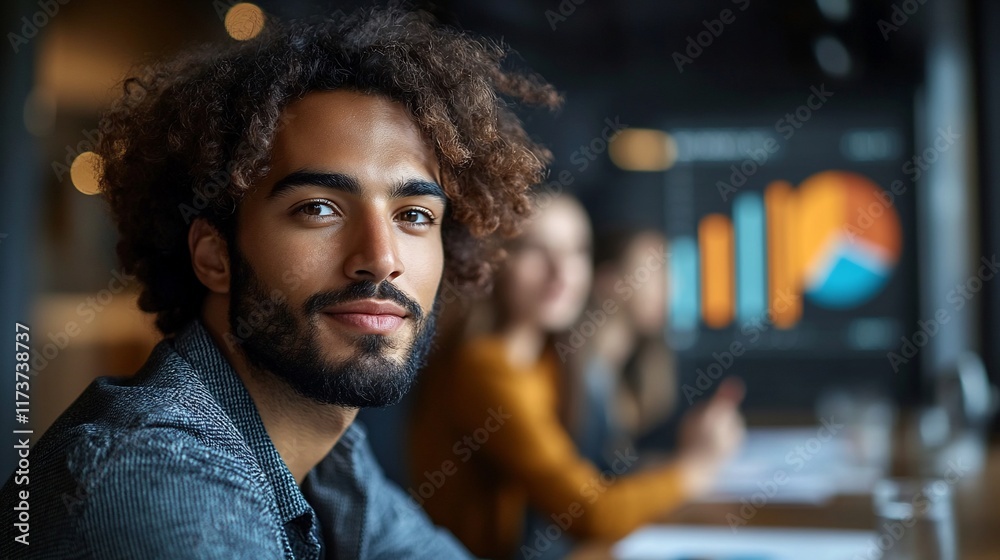 Fototapeta premium Portrait of a Confident Young Man in a Business Setting
