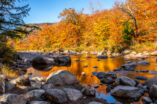 Obraz na płótnie A river in New Hampshire in autumn w salonie