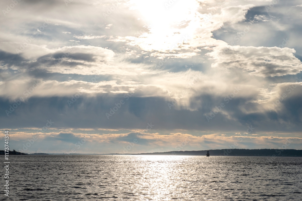 sunset over the sea