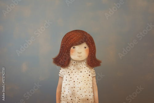 Portrait of a little girl. Artistic illustration.