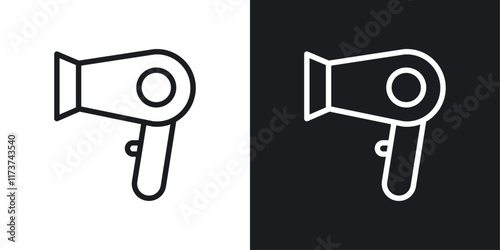 Hair dryer icons set vectors on white background.