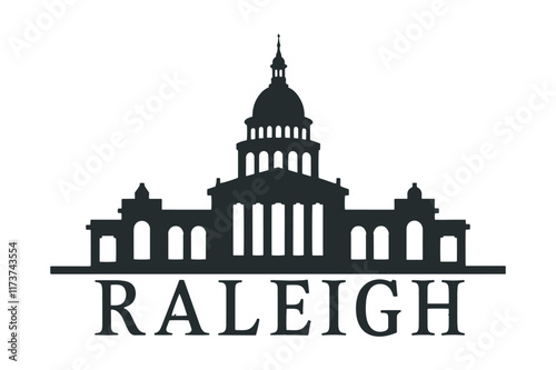 North Carolina State Capitol with Raleigh Skyline