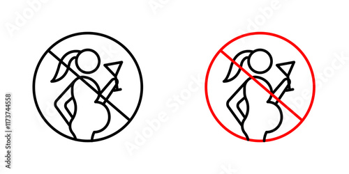 No alcohol during pregnancy period sign set vectors on white background.