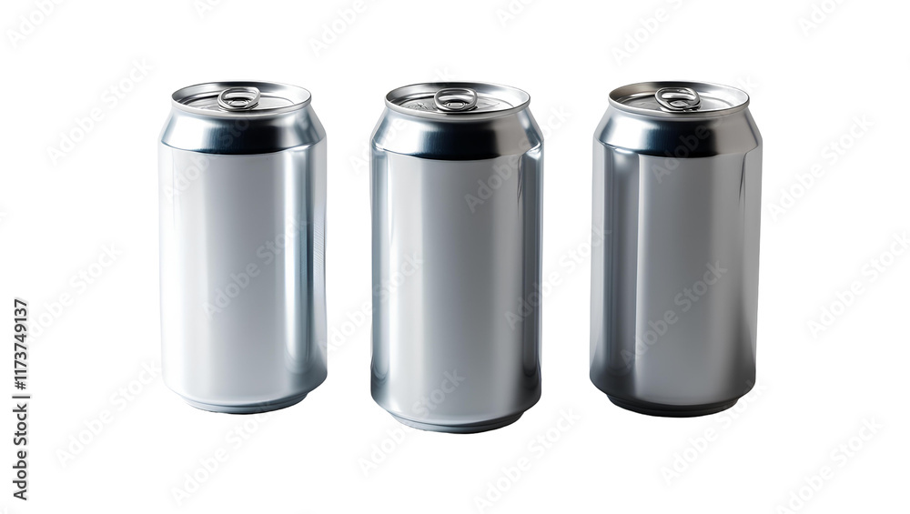 Photo of white aluminum can isolated on transparent background Photo of white aluminum can isolated on transparent background