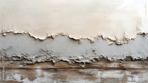Textured wall with beige, gray, and brown layers.