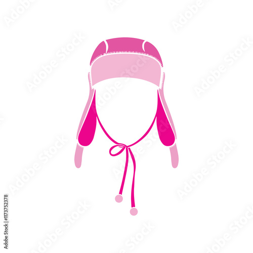 Winter Hat Vector, Knitted Beanies with Ear Flaps and Simple Designs for Seasonal Fashion and Graphics photo