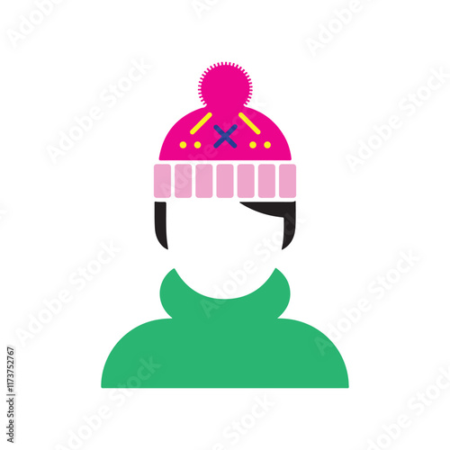 Winter Hat Vector, Knitted Beanies with Ear Flaps and Simple Designs for Seasonal Fashion and Graphics