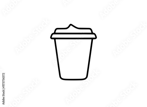 Minimalist black and white icon of a lidded cup
