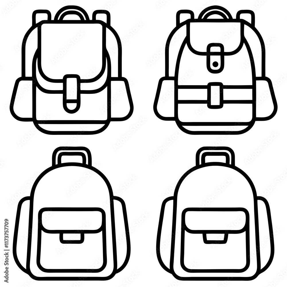 backpack line art vector designs backpack line art vector designs