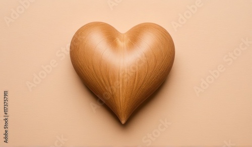 A simple, yet elegant heart shape cut from a warm-toned paper, resting on a complementary background.