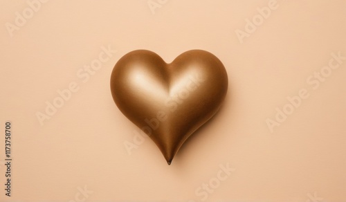 A simple, yet elegant heart shape cut from a warm-toned paper, resting on a complementary background.