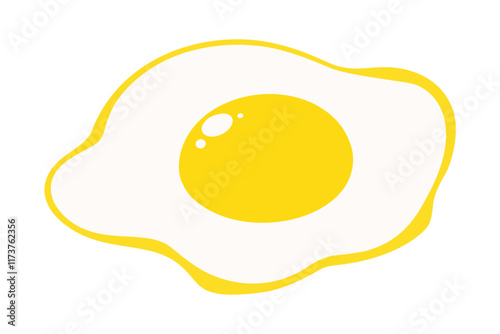 Fried egg as vector illustration on transparent background.