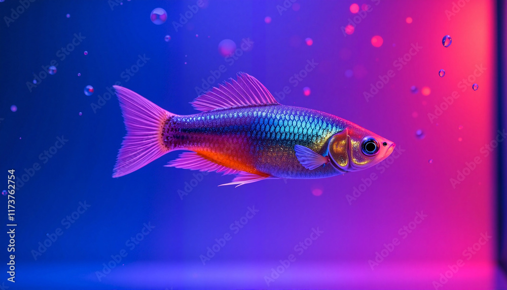 Fototapeta premium Colorful fish swimming in vibrant underwater background