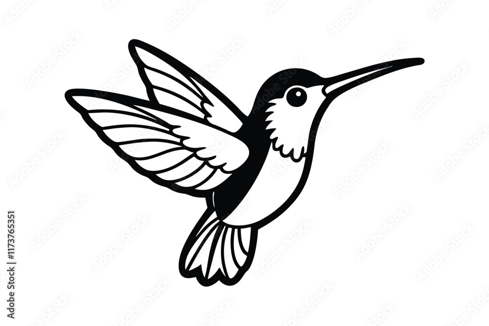 Fototapeta premium cute-hummingbird-cartoon-