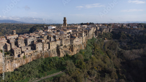 Drone Capture of Pitigliano’s Unique Setting on a Cliff