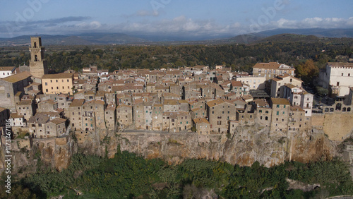 Rotating Drone Shot of Pitigliano’s Historic Village