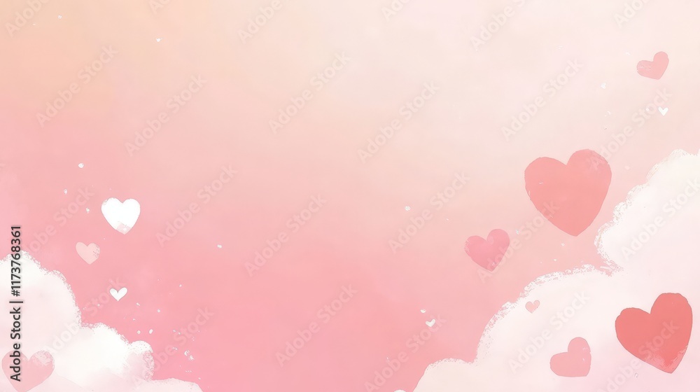 Valentines Day background with pink paper hearts Valentines Day background with pink paper hearts