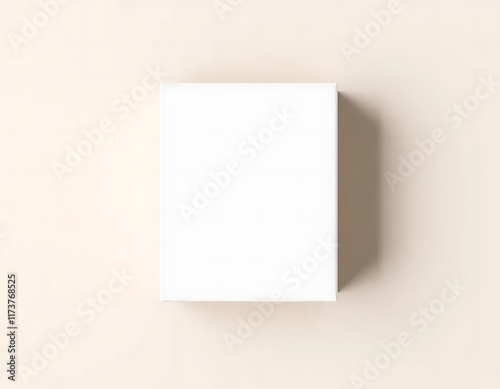 A Blank White Box on a Beige Background