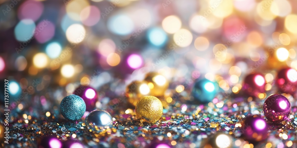 A light, gentle abstract background featuring festive colors, confetti, and beads, creating a celebratory atmosphere A light, gentle abstract background featuring festive colors, confetti, and beads, creating a celebratory atmosphere