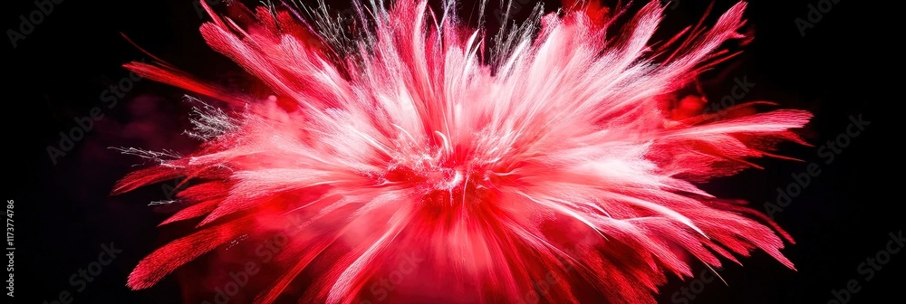 Obraz premium red and silver abstract burst