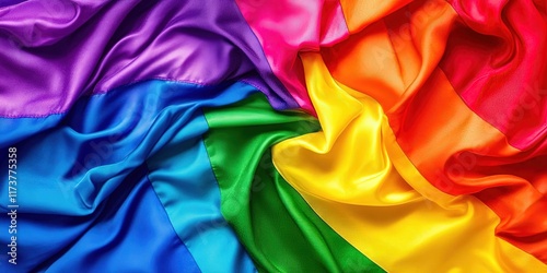 pride parade and pride month concept with lgbtqia and rainbow flags for 2025 pride month