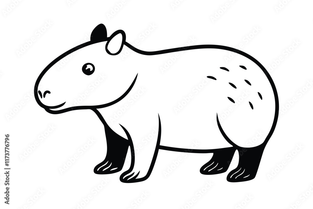 Obraz premium cute-capybara-cartoon