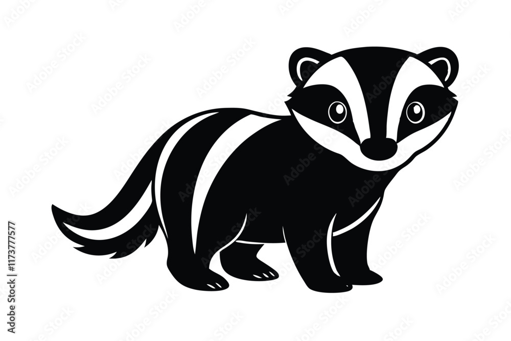 Fototapeta premium cute-badger-cartoon