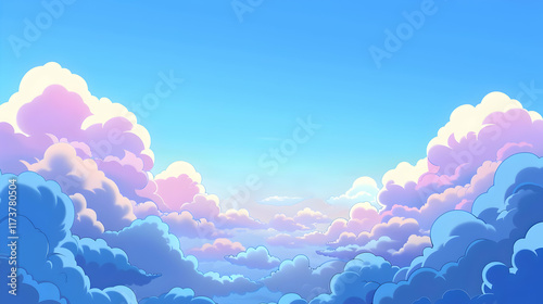 A dense background made entirely of soft, fluffy clouds, creating a serene feeling