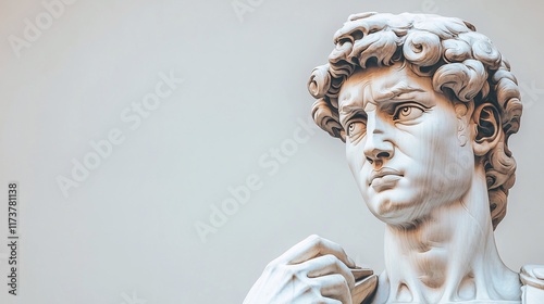 The David sculpture impressively displays intricate facial features and posture