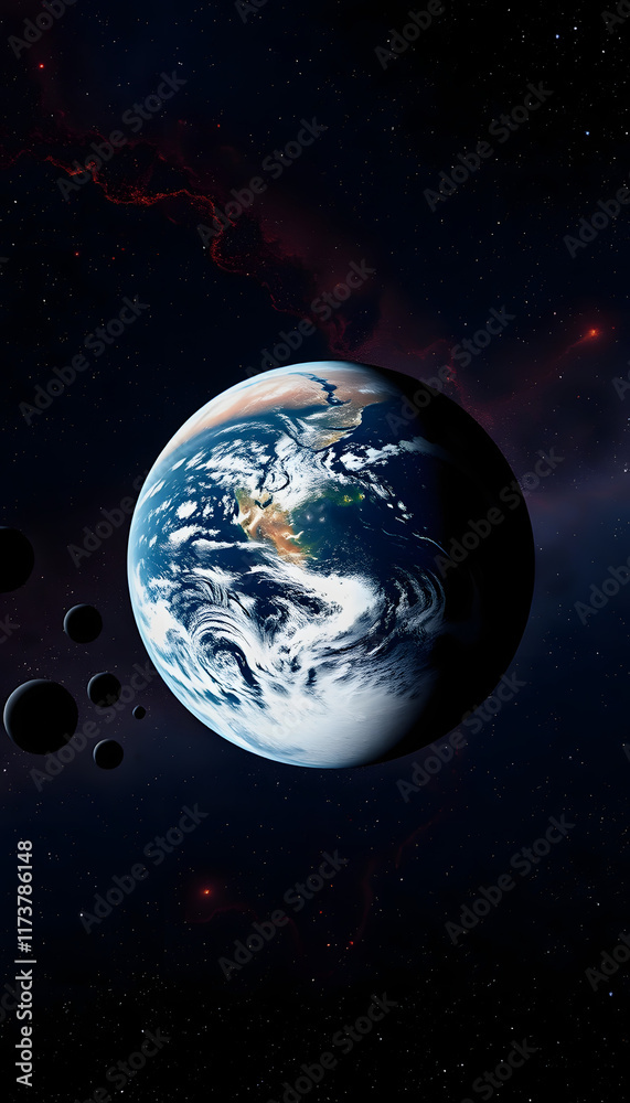 Naklejka premium earth in space, enhance, with white tones