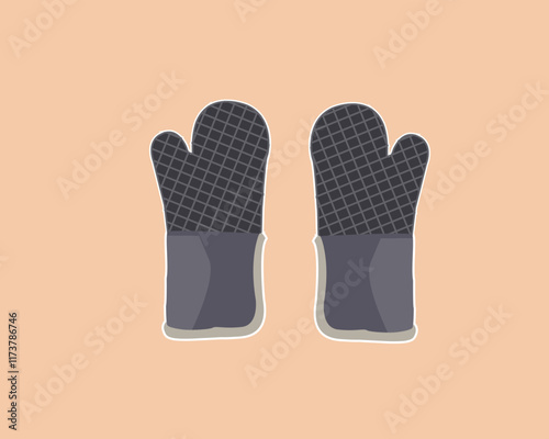 oven glove vector