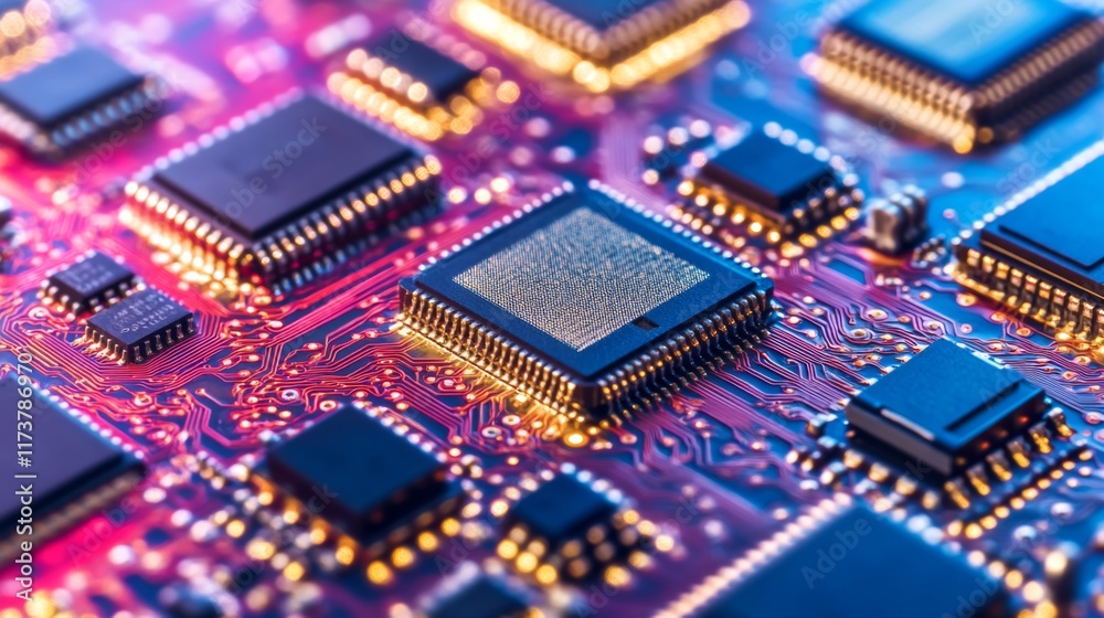 Close-up of Circuit Board Assembly in Cleanroom Environment Close-up of Circuit Board Assembly in Cleanroom Environment