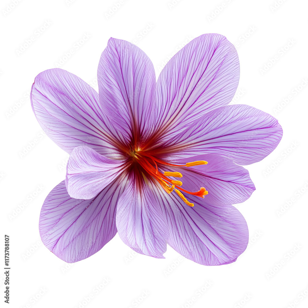 Fototapeta premium saffron flower isolated front view white background