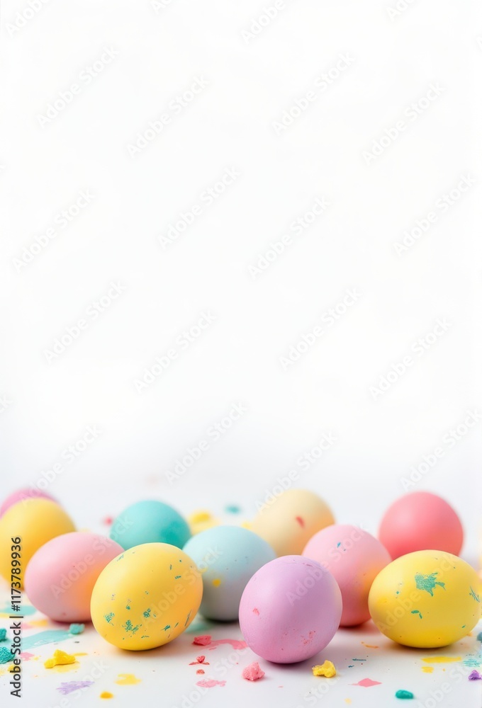 colorful eggs on a white background colorful eggs on a white background
