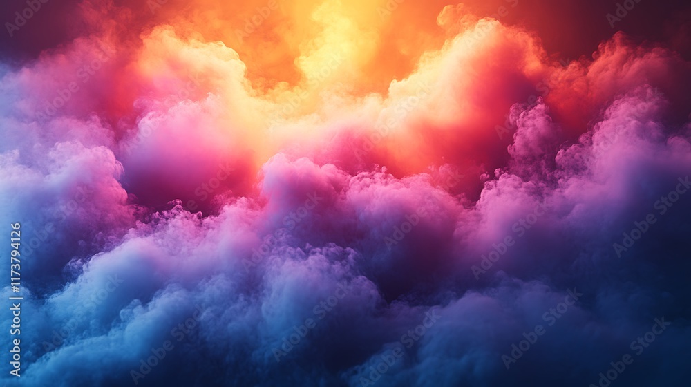 Fototapeta premium Colorful Cloudscape Dramatic Sky Illuminated Hues