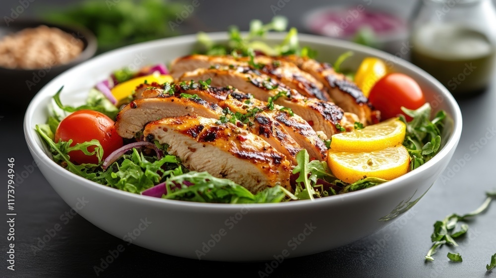 Grilled Chicken Salad with Lemon and Cherry Tomatoes Grilled Chicken Salad with Lemon and Cherry Tomatoes