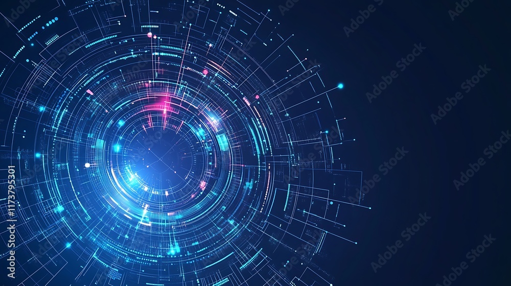 Obraz premium Abstract Digital Network Data Visualization Design