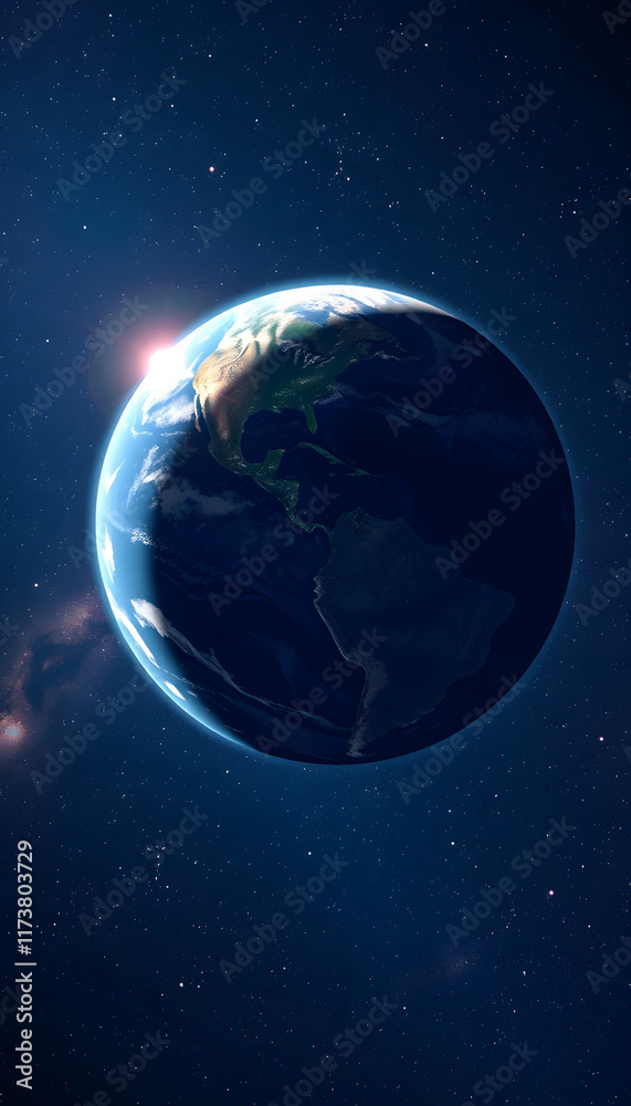 Fototapeta premium earth in space, vector style, with white tones
