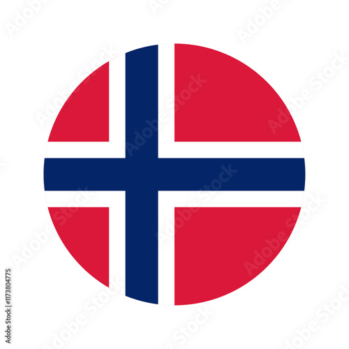 Round Norway flag icon
