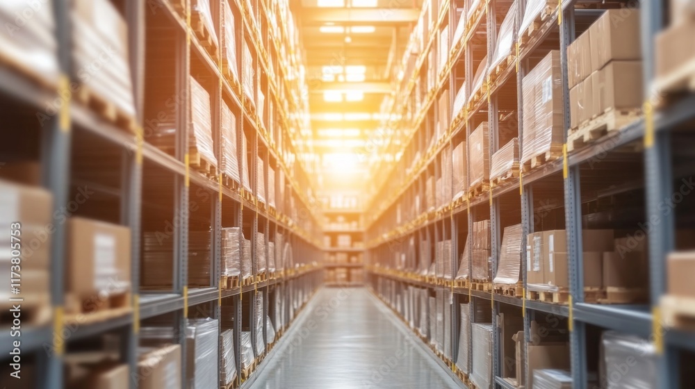 Modern Smart Logistics Warehouse with Technology Modern Smart Logistics Warehouse with Technology