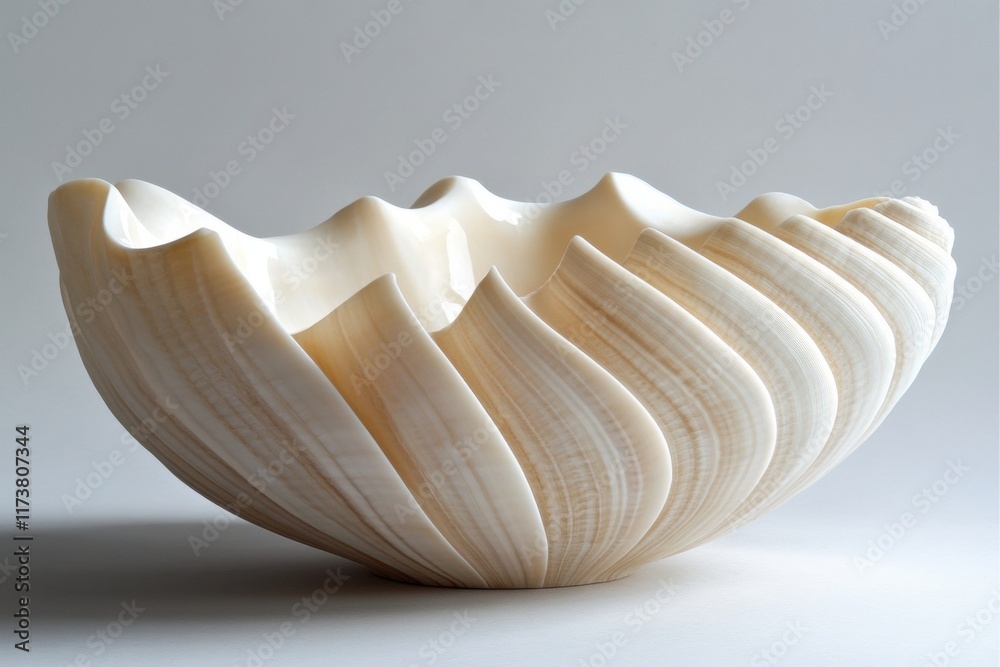 Elegant Carved Shell Bowl Elegant Carved Shell Bowl
