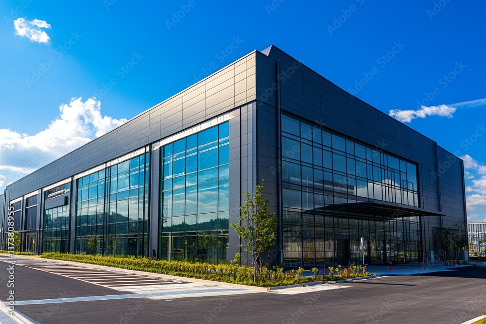 custom made wallpaper toronto digitalModern corporate office building with large glass windows under a clear sky