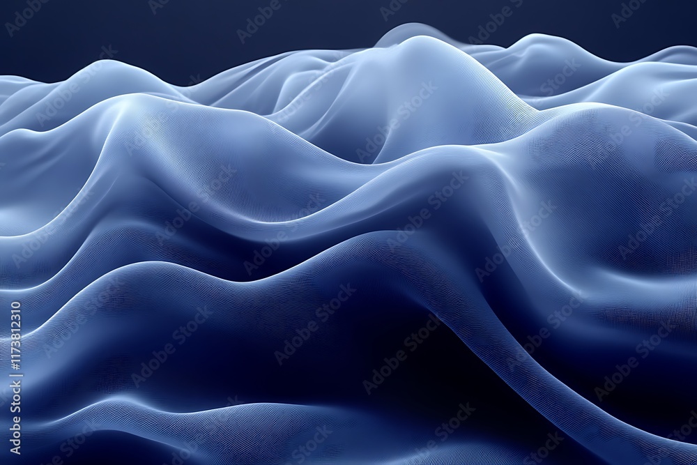 Obraz premium Abstract blue wavy fabric texture.
