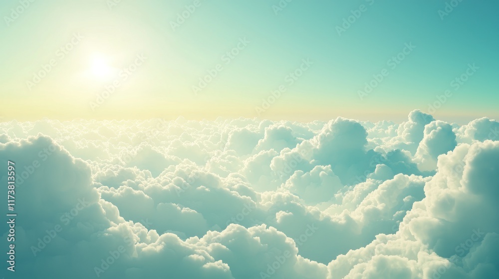 A Serene Panorama Above the Clouds: Heavenly View at Sunrise A Serene Panorama Above the Clouds: Heavenly View at Sunrise