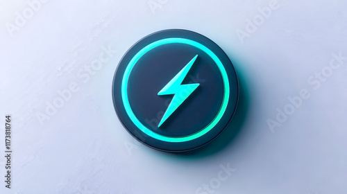 Bold electric symbol illuminated against a soft gradient background evokes energy and modern design in a captivating display photo