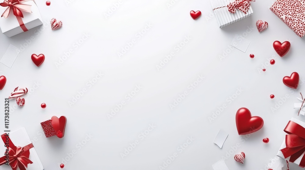 white background with Valentines Day decoration white background with Valentines Day decoration