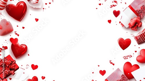 white background with Valentines Day decoration